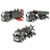 1:48 Die-cast Alloy Pull Back Military Truck Vehicle Model Rocket Launcher