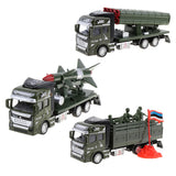 1:48 Die-cast Alloy Pull Back Military Truck Vehicle Model Rocket Launcher