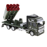 1:48 Die-cast Alloy Pull Back Military Truck Vehicle Model Rocket Launcher