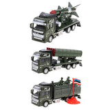 1:48 Die-cast Alloy Pull Back Military Truck Vehicle Model Rocket Launcher