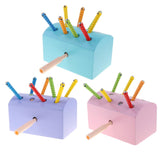 Wooden Magnetic Catch Insect Game Toys Kid Montessori Educational Toy Blue