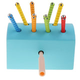 Wooden Magnetic Catch Insect Game Toys Kid Montessori Educational Toy Blue
