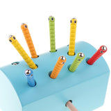 Wooden Magnetic Catch Insect Game Toys Kid Montessori Educational Toy Blue