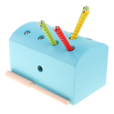 Wooden Magnetic Catch Insect Game Toys Kid Montessori Educational Toy Blue
