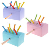 Wooden Magnetic Catch Insect Game Toys Kid Montessori Educational Toy Blue