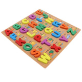 Wooden Capital Letters Blocks Puzzle Board Developmental Toy for Toddlers