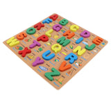 Wooden Capital Letters Blocks Puzzle Board Developmental Toy for Toddlers