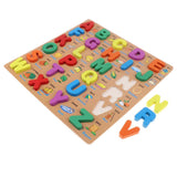 Wooden Capital Letters Blocks Puzzle Board Developmental Toy for Toddlers