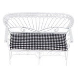 1/12 Dollhouse Furniture Miniature Chair Sofa Bench Decoration Black + White