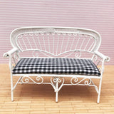 1/12 Dollhouse Furniture Miniature Chair Sofa Bench Decoration Black + White