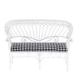 1/12 Dollhouse Furniture Miniature Chair Sofa Bench Decoration Black + White