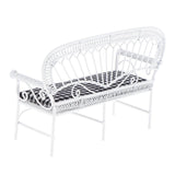 1/12 Dollhouse Furniture Miniature Chair Sofa Bench Decoration Black + White