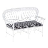 1/12 Dollhouse Furniture Miniature Chair Sofa Bench Decoration Black + White