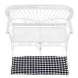1/12 Dollhouse Furniture Miniature Chair Sofa Bench Decoration Black + White