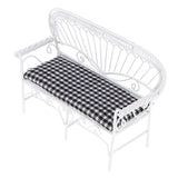 1/12 Dollhouse Furniture Miniature Chair Sofa Bench Decoration Black + White