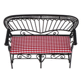 1/12 Dollhouse Furniture Miniature Chair Sofa Bench Decoration Red + Black