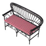 1/12 Dollhouse Furniture Miniature Chair Sofa Bench Decoration Red + Black