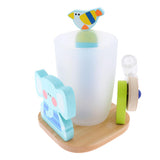 Maxbell Maxbell Kids Toothbrush Cup Toothpaste Holder Set with 3 Minutes Timer Elephant