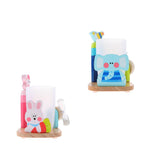 Maxbell Maxbell Kids Toothbrush Cup Toothpaste Holder Set with 3 Minutes Timer Elephant