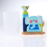 Maxbell Maxbell Kids Toothbrush Cup Toothpaste Holder Set with 3 Minutes Timer Elephant