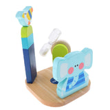 Maxbell Maxbell Kids Toothbrush Cup Toothpaste Holder Set with 3 Minutes Timer Elephant