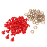 Maxbell 100pcs Black Round 100pcs Red Heart Safety Eyes Nose Toy DIY Supplies