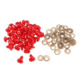 Maxbell 100pcs Black Round 100pcs Red Heart Safety Eyes Nose Toy DIY Supplies