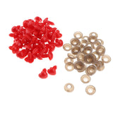 Maxbell 100pcs Black Round 100pcs Red Heart Safety Eyes Nose Toy DIY Supplies