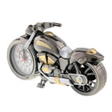 Maxbell 2Pcs Retro Motorcycle Clock Sculpture Motorbike Model Art Crafts Decor