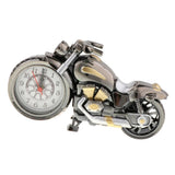 Maxbell 2 Pieces Retro Motorcycle Clock Sculpture Motorbikes Model Art Craft Decor