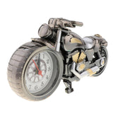 Maxbell 2 Pieces Retro Motorcycle Clock Sculpture Motorbikes Model Art Craft Decor