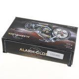Maxbell 2Pcs Retro Motorcycle Clock Sculpture Motorbike Model Art Craft Decor Golden