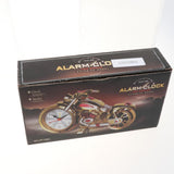 Maxbell 2Pcs Retro Motorcycle Clock Sculpture Motorbike Model Art Crafts Decor