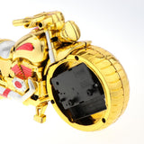 Maxbell 2Pcs Retro Motorcycle Clock Sculpture Motorbike Model Art Craft Decor Golden