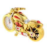 Maxbell 2Pcs Retro Motorcycle Clock Sculpture Motorbike Model Art Crafts Decor