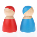 Maxbell 24Pieces Rainbow Wooden Peg Dolls People Dolls Decorative Craft Kids Toys