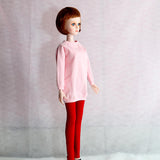 Maxbell 1/4 Doll Colorful Pencil Pants for BJD Doll Clothes Skinny Pants Black & Red