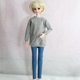 Maxbell 1/4 Doll Colorful Pencil Pants for BJD Doll Clothes Skinny Pants Black & Red