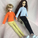 Maxbell 1/4 Doll Colorful Pencil Pants for BJD Doll Clothes Skinny Pants Black & Red