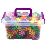 Maxbell 900 Pieces Creative Plastic Snowflake Building Blocks Puzzle Kids STEM Toys