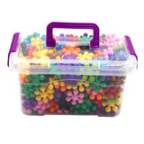 Maxbell 900 Pieces Creative Plastic Snowflake Building Blocks Puzzle Kids STEM Toys