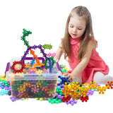 Maxbell 600 Pieces Creative Plastic Snowflake Building Blocks Puzzle Kids STEM Toys