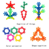 Maxbell 900 Pieces Creative Plastic Snowflake Building Blocks Puzzle Kids STEM Toys