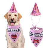 Maxbell Maxbell Cute Dog Triangle Birthday Party Bandana Scarf with Doggie Hat Supplies Pink