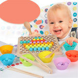 Maxbell Maxbell Wooden Clip Beads Game Board Set Early Educational Developmental Toys