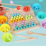 Maxbell Maxbell Wooden Clip Beads Game Board Set Early Educational Developmental Toys