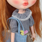9xAdorable 12inch Girl Doll Mini Shirt Top Outfit for Blythe Dolls Stripe