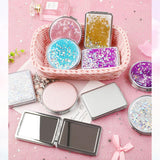 Maxbell 2x Girl Handheld Compact Makeup Mirrors Magnifying Folding Vanity Round