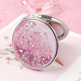 Maxbell 2x Girl Handheld Compact Makeup Mirrors Magnifying Folding Vanity Round