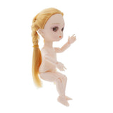 Maxbell 6xMini 16cm 13 Joints Nude Girl Doll Body Model DIY Accessory Blond Hair B